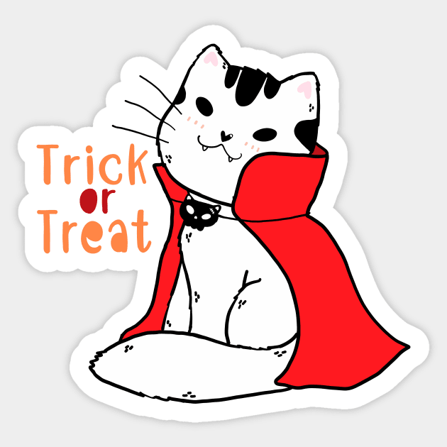 Cat Dracula halloween trick or treat Sticker by GOT A FEELING